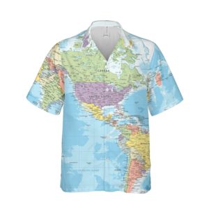 World Map Full Print Hawaiian Shirt product photo 1