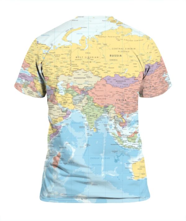 World Map, USA Map All Over Print 3D Shirt product photo 1