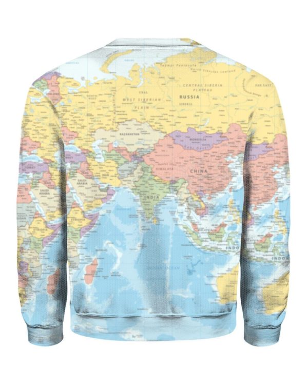 World Map, USA Map All Over Print 3D Shirt product photo 3