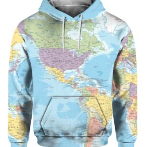 World Map, USA Map All Over Print 3D Shirt Hoodie