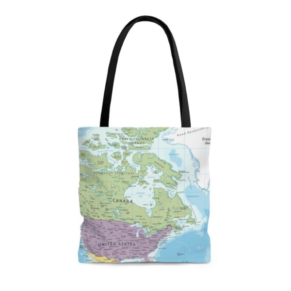 World Map, USA Map All Over Print Tote Bag Medium