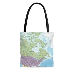 World Map, USA Map All Over Print Tote Bag Small