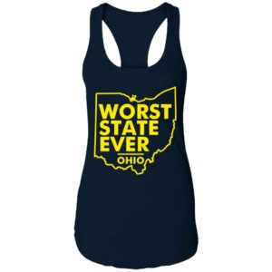 Worst State Ever Ohio Shirt Ladies Tank Top Midnight Navy S