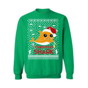 Yellow Dolphin Welcome Christmas Smiling Shark Sweatshirt Sweatshirt Green S