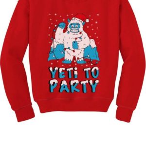 Yeti To Party Yeti Funny Santa Christmas Sweatshirt Sweatshirt Red S