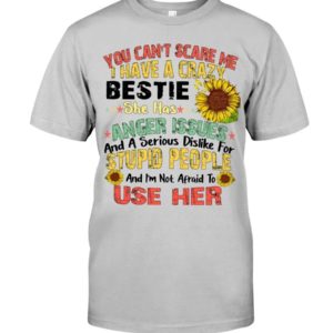 You can't scare me I have a crazy bestie she has anger issues shirt Classic T-Shirt Ash S