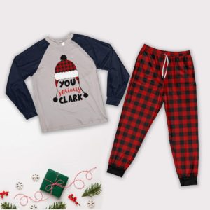 You Serious Clark Family Christmas Pajamas Set Pajamas Shirt Navy XS