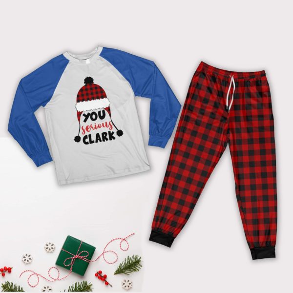 You Serious Clark Family Christmas Pajamas Set Pajamas Shirt Royal XS