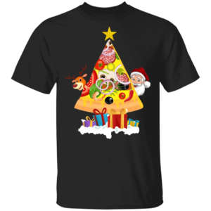 Yummy Pizza Funny Santa Pizza Lover T-Shirt Unisex T-Shirt Black S