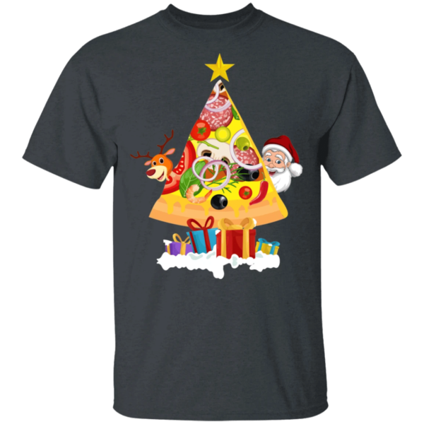 Yummy Pizza Funny Santa Pizza Lover T-Shirt Unisex T-Shirt Dark Heather S
