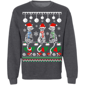 Zentangle Cat Santa Ugly Christmas Sweatshirt Sweatshirt Dark Heather S