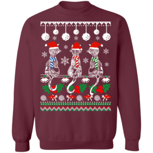 Zentangle Cat Santa Ugly Christmas Sweatshirt Sweatshirt Maroon S