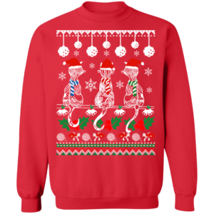 Zentangle Cat Santa Ugly Christmas Sweatshirt Sweatshirt Red S