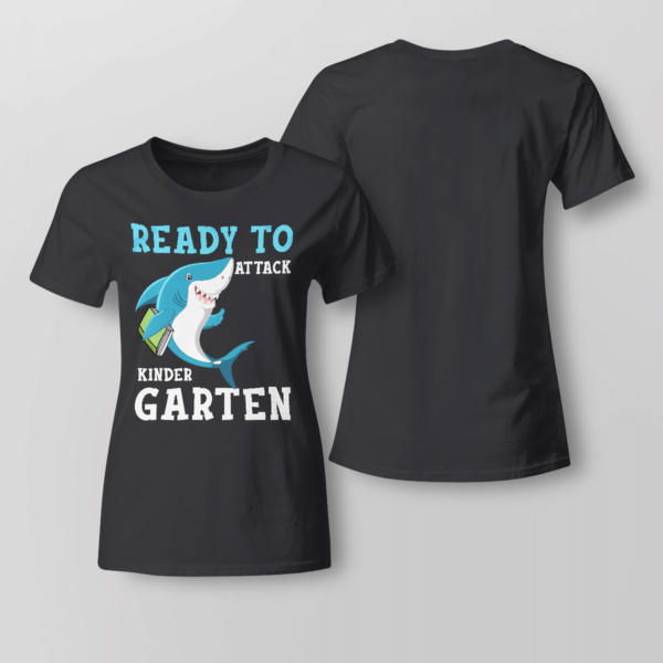Ready To Attack Kinder Garten, Shark Kinder Garten Back To School Shirt Product Photo