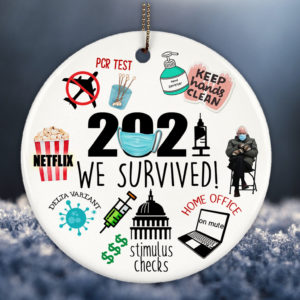2021 We Survived Christmas Circle Ornament product photo 1