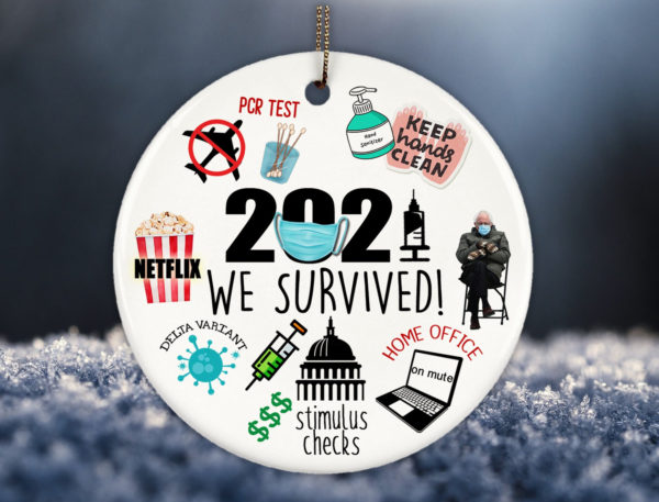 2021 We Survived Christmas Circle Ornament product photo 1