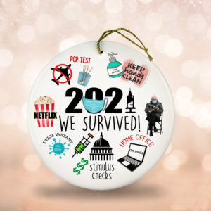 2021 We Survived Christmas Circle Ornament product photo 3