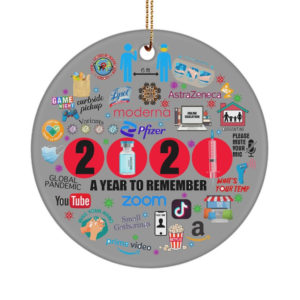 2021 Year In Review Ornament A Year To Remember Christmas Circle Ornament Circle Ornament Gray 1-pack