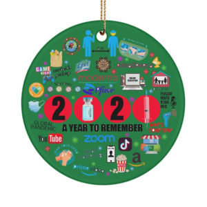 2021 Year In Review Ornament A Year To Remember Christmas Circle Ornament Circle Ornament Green 1-pack