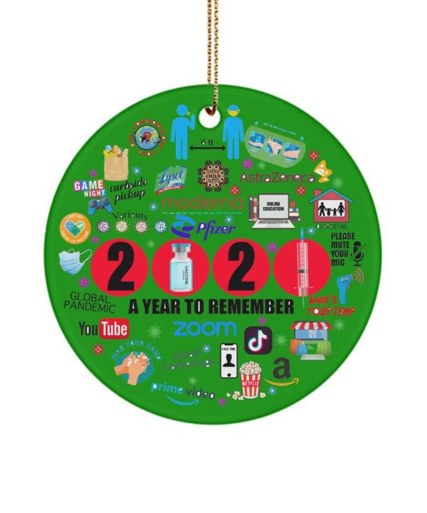 2021 Year In Review Ornament A Year To Remember Christmas Circle Ornament Circle Ornament Irish Green 1-pack
