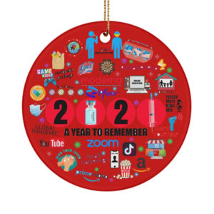 2021 Year In Review Ornament A Year To Remember Christmas Circle Ornament Circle Ornament Red 1-pack