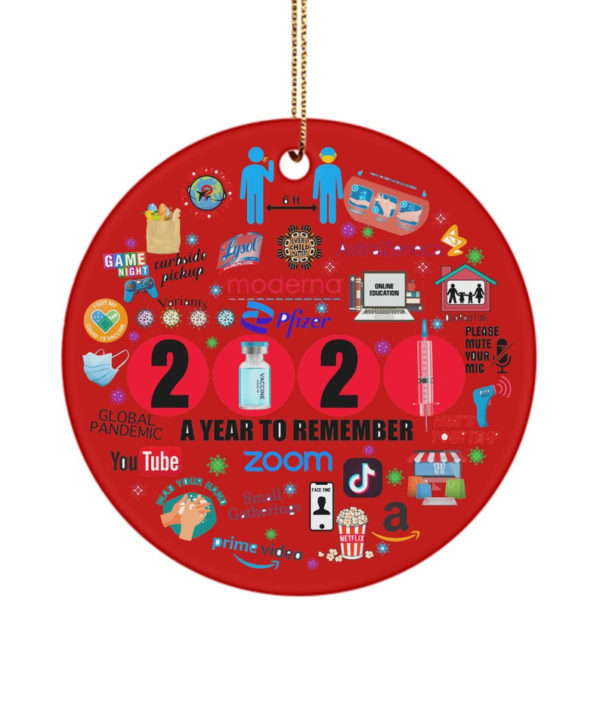 2021 Year In Review Ornament A Year To Remember Christmas Circle Ornament Circle Ornament Red 1-pack