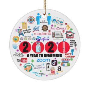 2021 Year In Review Ornament A Year To Remember Christmas Circle Ornament Circle Ornament White 1-pack