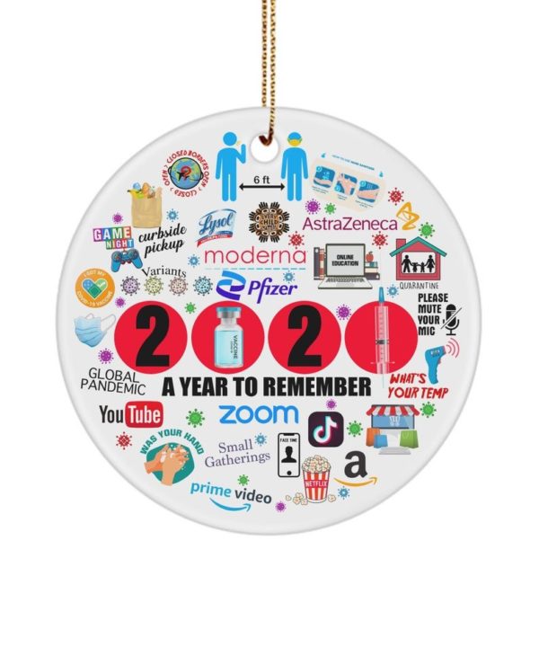 2021 Year In Review Ornament A Year To Remember Christmas Circle Ornament Circle Ornament White 1-pack