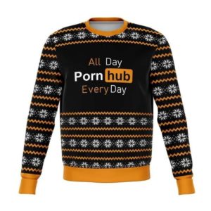 All Day Porn Hub Every Day Christmas Sweater AOP Sweater Black S