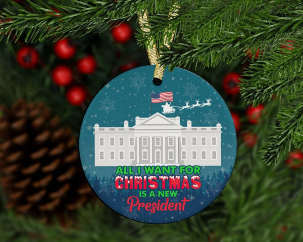All I Want For Christmas Is A New President Circle Ornament product photo 1