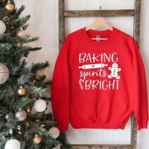 Baking Spirits Bright Christmas Sweatshirt Sweatshirt Red S
