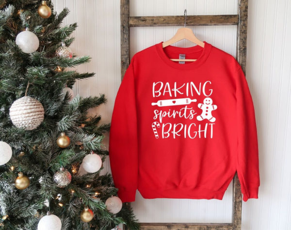 Baking Spirits Bright Christmas Sweatshirt Sweatshirt Red S
