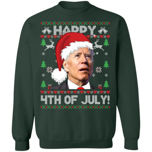 Biden Happy 4th Of July Christmas Sweatshirt Crewneck Sweatshirt Forest Green S