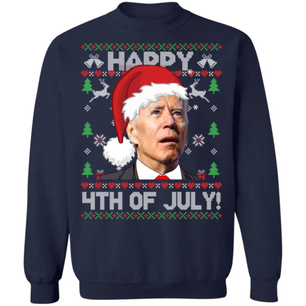 Biden Happy 4th Of July Christmas Sweatshirt Crewneck Sweatshirt Navy S