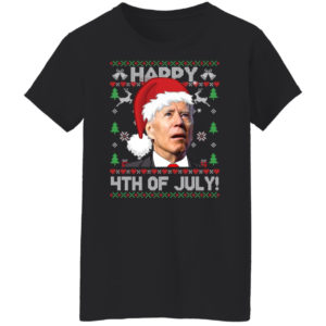 Biden Happy 4th Of July Christmas Sweatshirt Ladies T-Shirt Black S