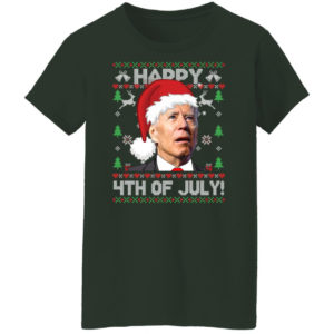 Biden Happy 4th Of July Christmas Sweatshirt Ladies T-Shirt Forest Green S