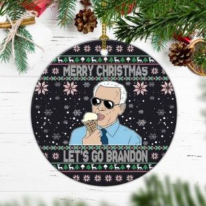 Biden Let’s Go Brandon FJB Circle Ornament Circle Ornament Black 1-pack