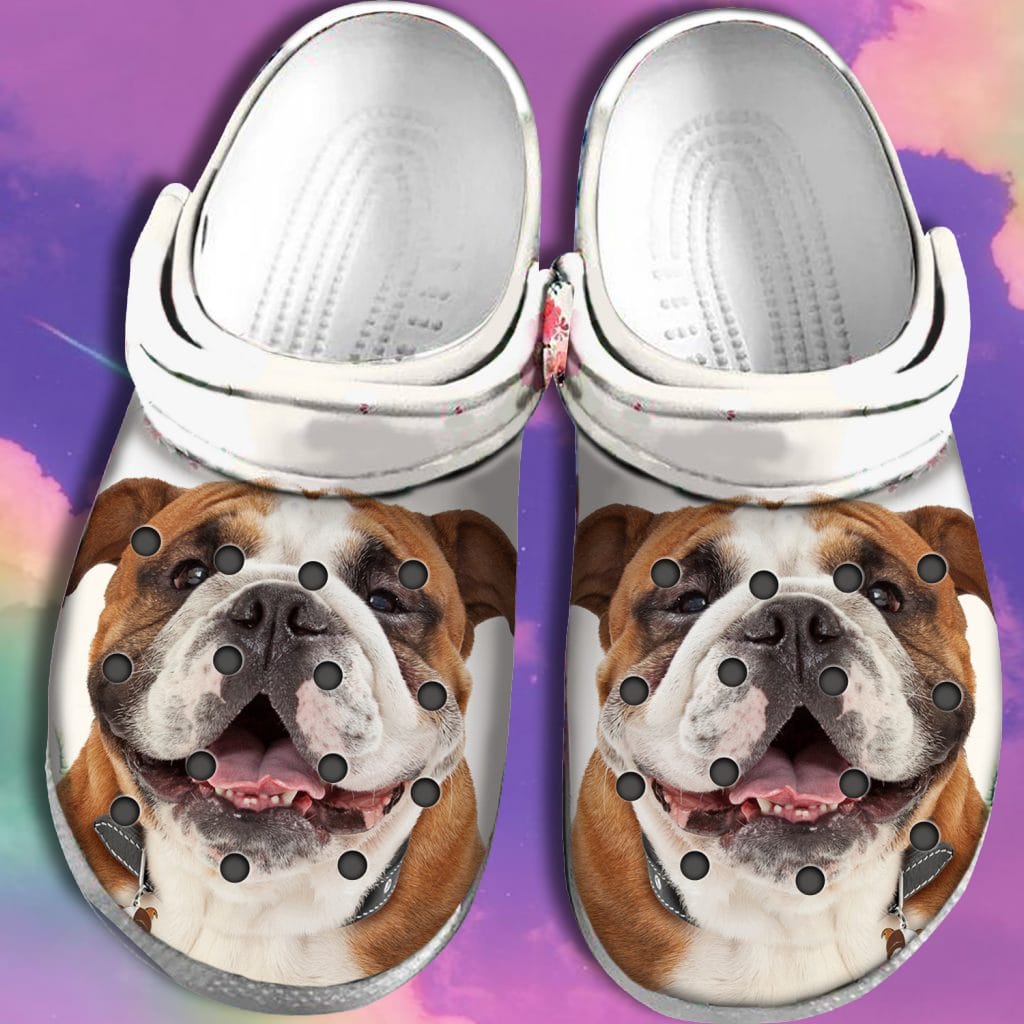 Bulldog All Over Printed 3D Clog Shoes For Dog Lover