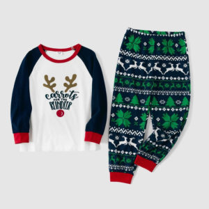 Carrots For Reindeer Christmas Pajamas Family Set Kid Pajamas Set Navy 2Y