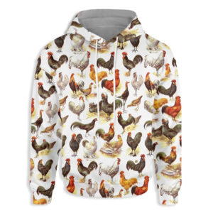 Chicken Lover Chicken Farm All Over Print Hoodie product photo 1