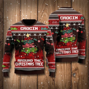 Christmas Gift Crocin Around The Christmas Tree Star Christmas Sweater AOP Sweater Brown S