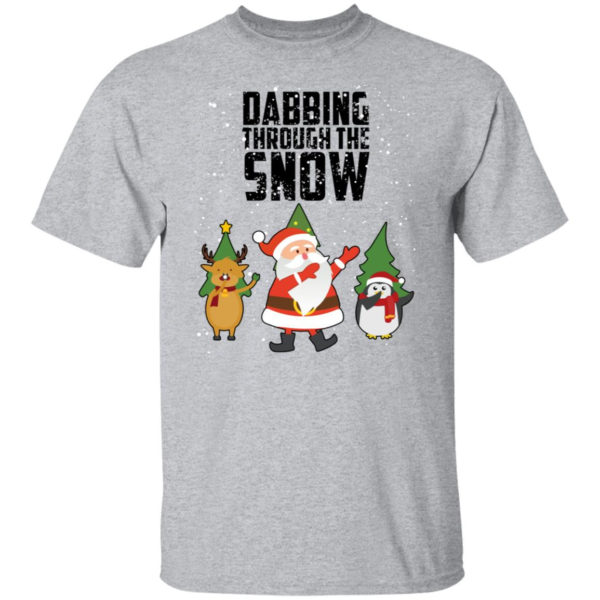 Dabbing Through The Snow Santa Christmas Shirt Unisex T-Shirt Sport Grey S