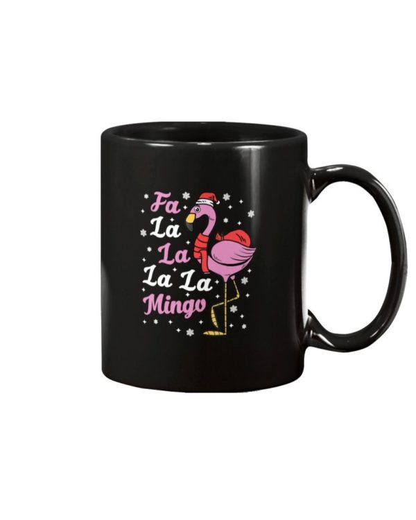 Fa La La Mingo Flamingo Santa Christmas Coffee Mug Mug 11oz Black One Size