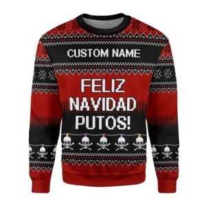 Feliz Navidad Putos Christmas Sweater AOP Sweater Red S