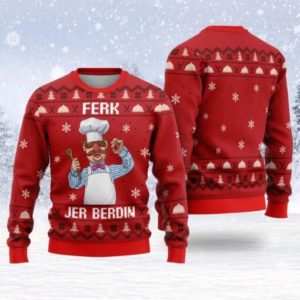 Ferk Jer Berdin Funny Chef Christmas Sweater AOP Sweater Red S