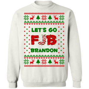 FJB Let’s Go Brandon Christmas Shirt Crewneck Pullover Sweatshirt White S