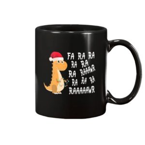 Funny Baby Dinosaur Santa Fa Ra Ra Christmas Coffee Mug Mug 11oz Black One Size