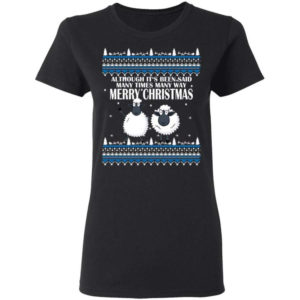 Funny Christmas Couple Sheep Christmas Shirt Ladies T-Shirt Black S