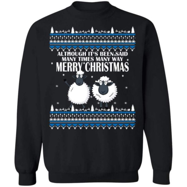 Funny Christmas Couple Sheep Christmas Shirt Sweatshirt Black S