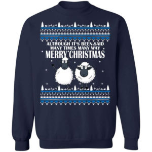 Funny Christmas Couple Sheep Christmas Shirt Sweatshirt Navy S